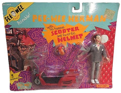 1988 Matchbox Playhouse Pee-Wee Herman, Scooter & Helmet Figure Set Sealed READ