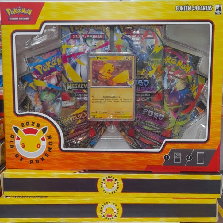 Pokemon Pikachu 30 Years Box Set Pokemon Day 2026 Brazilian Game 49 Cards