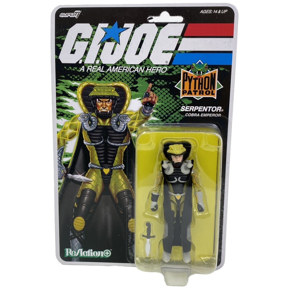 ReAction G.I. Joe Python Patrol Serpentor 3.75″ Action Figure Super7 Sealed New
