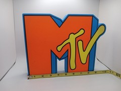 Retro 1980s style MTV Music TV Mtv lightbox sign retro logo light box