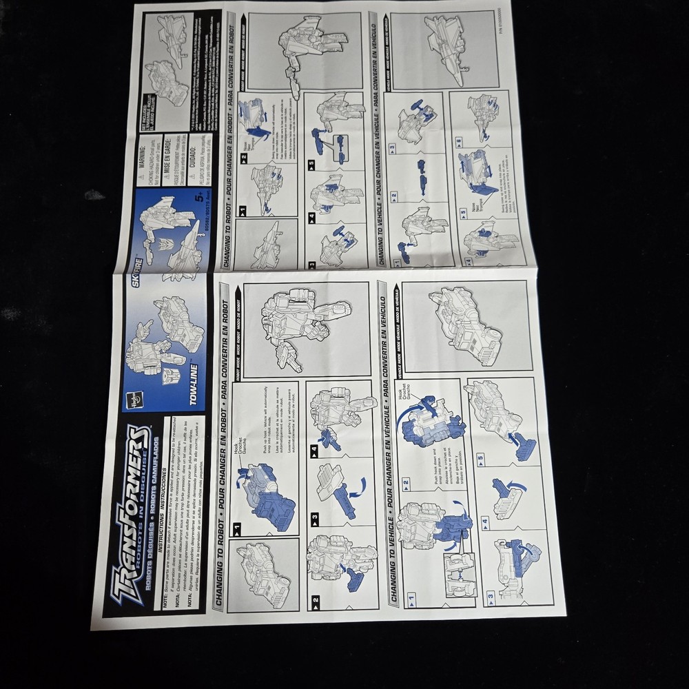 Original Transformers Instructions Towline Skyfire 2001 80582 80575