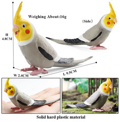 Grey Cockatiel Bird Toy Action Figure Small Animal Figurine Doll Gift for Kids
