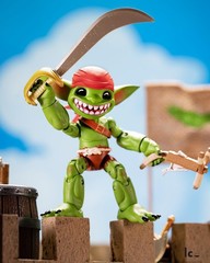 Plunderlings Raider Gank Pirate Action Figure Toy | 1:12 Scale, 25 POA, 3 Mag…