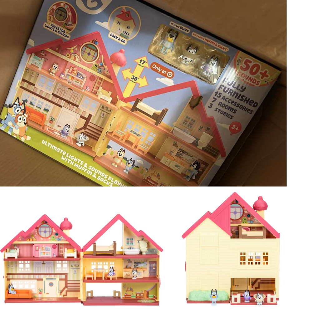 Bluey Ultimate Playhouse Lights & Sounds with Muffin & Socks Free Shipping