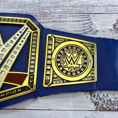 WWE Universal Champion Belt Kids Blue Gold Faux Crystal Replica One Size