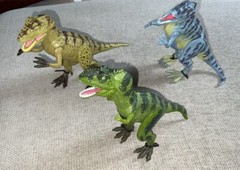 T-Rex Dinosaur Lot Of 3 See Pics Made In Indonesia Plastic