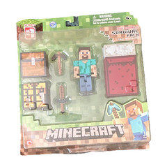 Jazwares Minecraft Steve Overworld Survival Pack Fully Jointed Figure w/ Gear