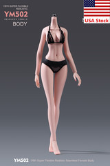 YM502 1/6 Female Pale Mid Bust Thin Waist Flexible Body Details 12″Action Figure
