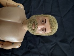 Lot of 4 Poseable Male Action Figures w/ Flocked Hair & Beards, Beige