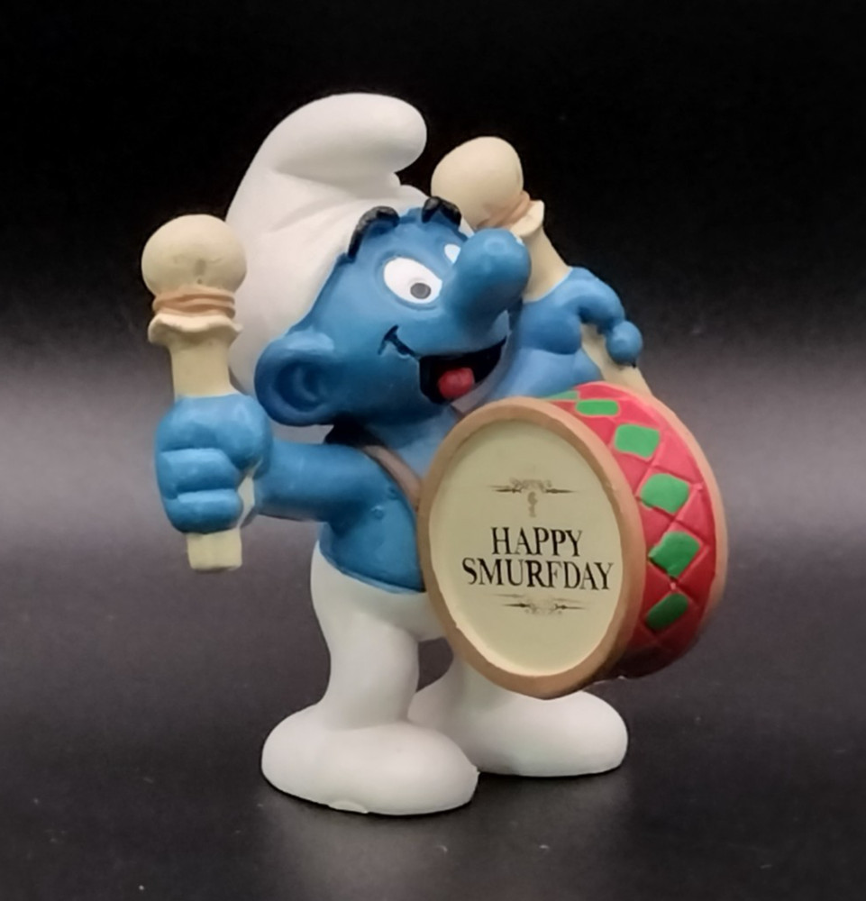 Drummer Smurf 20707 Figure Vintage Smurfs Toy 2007 Germany Schleich Lot Y 87