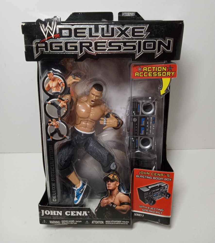 NEW WWE Deluxe Aggression John Cena Figure Series 3 with Boom Box 2006 Jakks