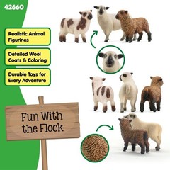 Farm World – Sheep Friends Playset – 3 Realistic Sheep Figurines – Cute Farm …