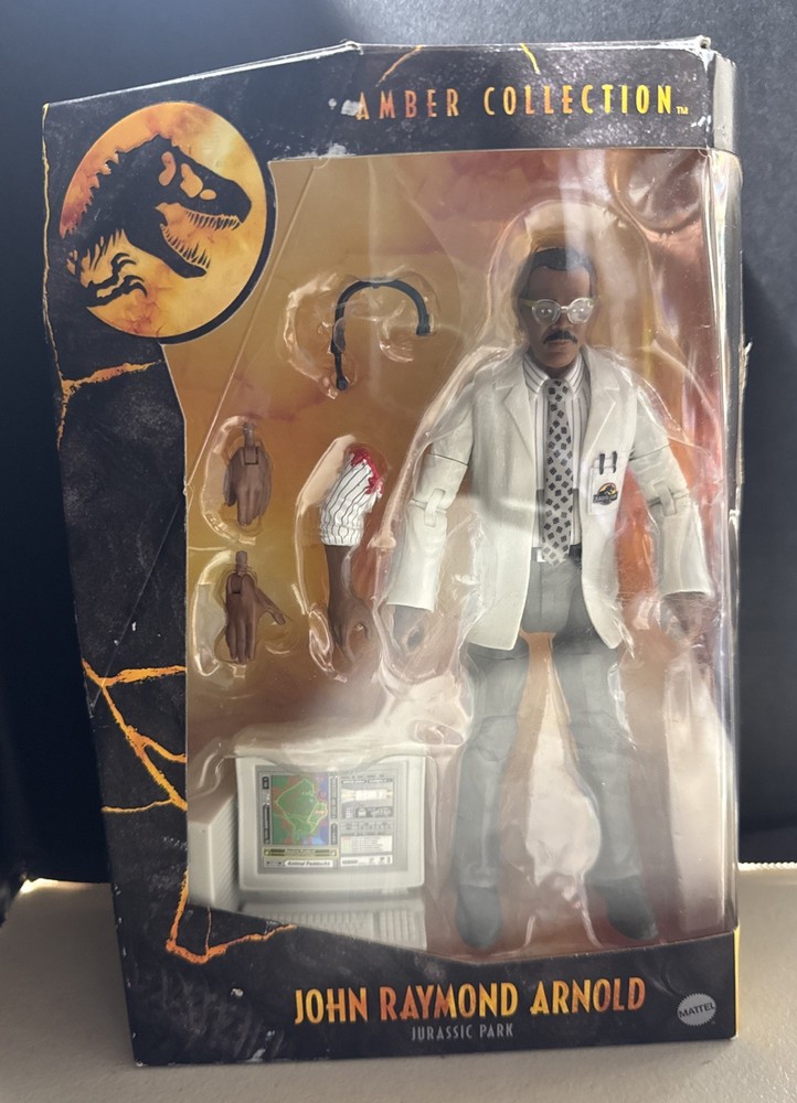 Rare Jurassic Park Amber Collection JOHN RAYMOND ARNOLD Figure Samuel L Jackson