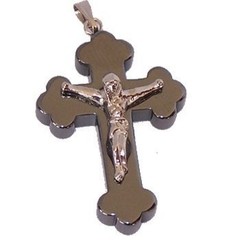 Hematite rosary crucifix / Pendant – Orthodox or Byzantine Eastern style (3.5…