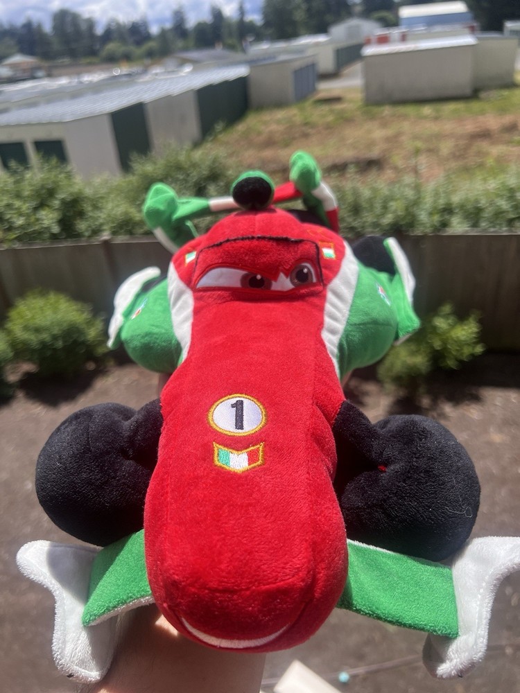 EUC & CLEAN Pixar Cars 2 Francesco Bernoulli 15″ Plush Formula 1 Racing Car