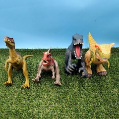 (4) Jurassic Park Dinosaurs Lot Of 4 (Used Working Toys)