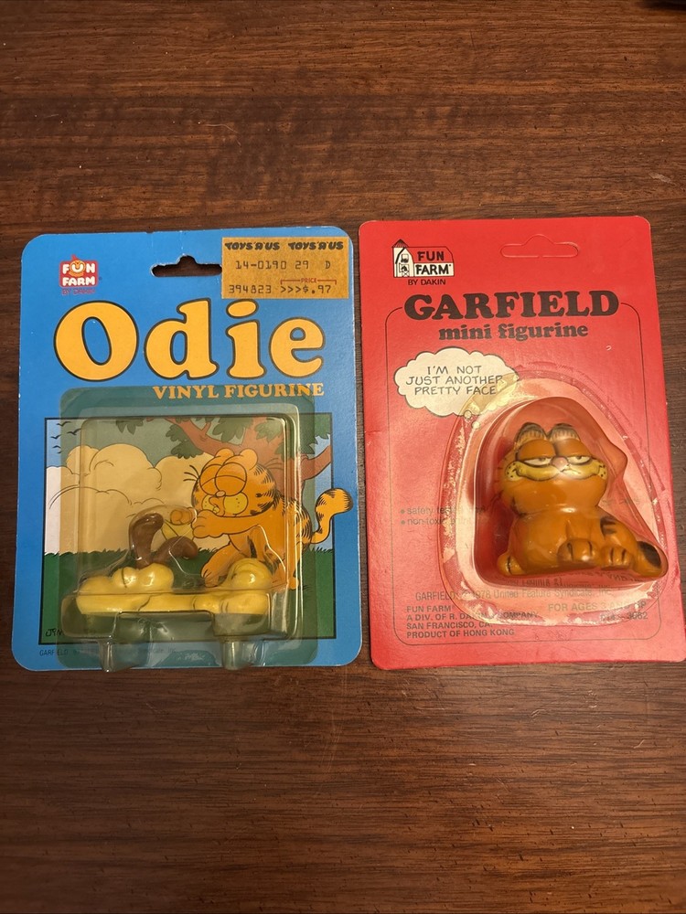 Fun Farm By Dakin Garfield & Odie Vinyl Figures New On Card
