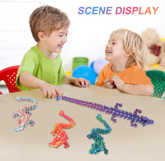 3Pcs 12In 3D Printed Crystal Dragon,3D Printed Flexible Articulated Dragon,Home