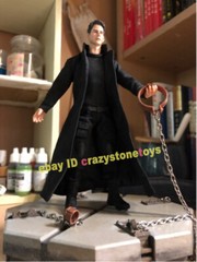 The Matrix Neo 1/12 Clothes Outfit Trench Coat Fit MEZ Action Figure Accessory
