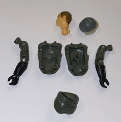 G.I. GI JOE 1983 GRAND SLAM BODY PARTS + HELMET VISOR LOT waist arms FREE SHIP
