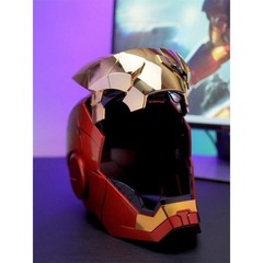 US!! Iron Man MK5 1:1 Helmet AUTOKING Wearable Voice-control Golden Mask Cosplay