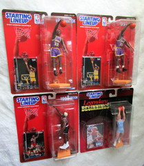 Lot of 4 Starting Lineup Basketball Figures Larry Bird Magic Johnson Rodman