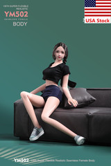 YM502 1/6 Female Pale Mid Bust Thin Waist Flexible Body Details 12″Action Figure