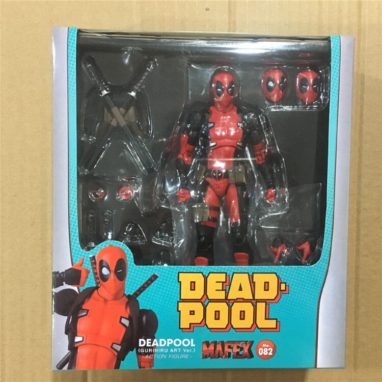 New MAFEX 082 Marvel X-MAN Avengers DEADPOOL Comic Ver Action Figure Gift Toy