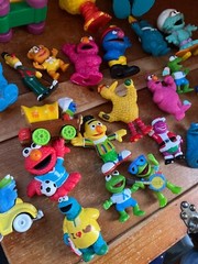 Large Mixed Lot of Plastic Rubber Vinyl Barney Sesame Street TV Character Play