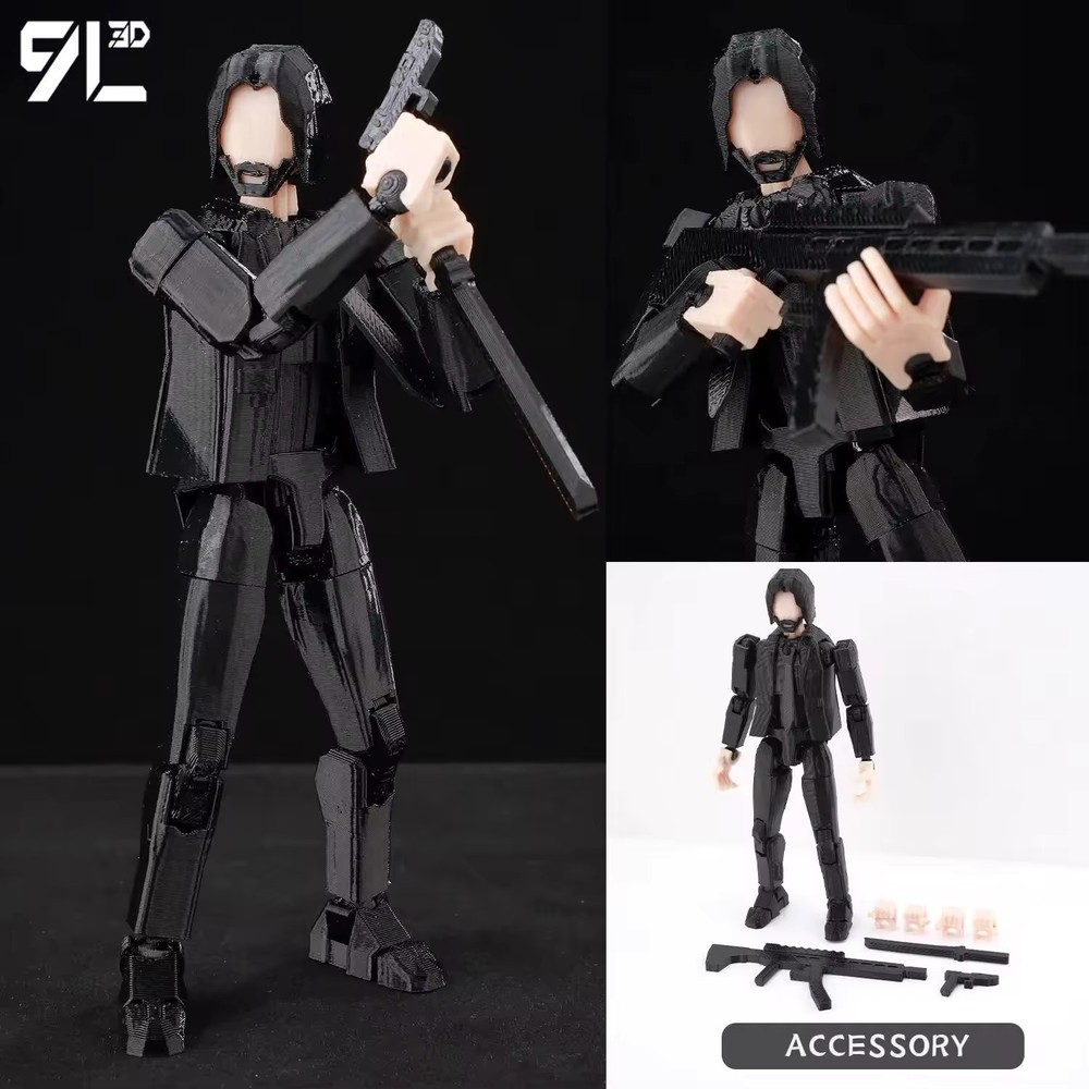 9L3D Keanu Reeves Slayer Lucky13 Action Figure Dummy13 Multi-Jointed