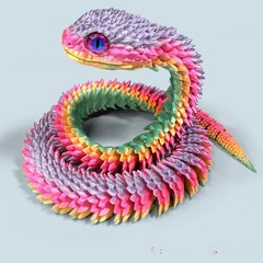 30/60cm 3D Printed Snake Action Figures Articulated Movable Joint Simulation.
