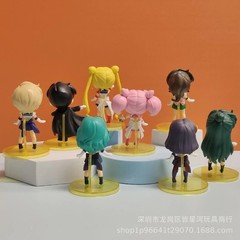 1PC random Sailor Moon PVC figure Usagi Minako Ami Rei Makoto anime car toy gift