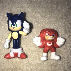 SONIC THE HEDGEHOG & KNUCKLES • Vinyl/Plastic Action Figures Tomy McDonalds 2-3″