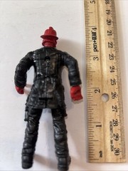 Chap Mei Fire Fighter Fireman Action Figure Black, Yellow Red Helmet 4″ Figurine