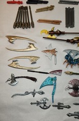 48 Pc. Mixed Action Figure Accessories Lot. Motu 200x Batman Transformers