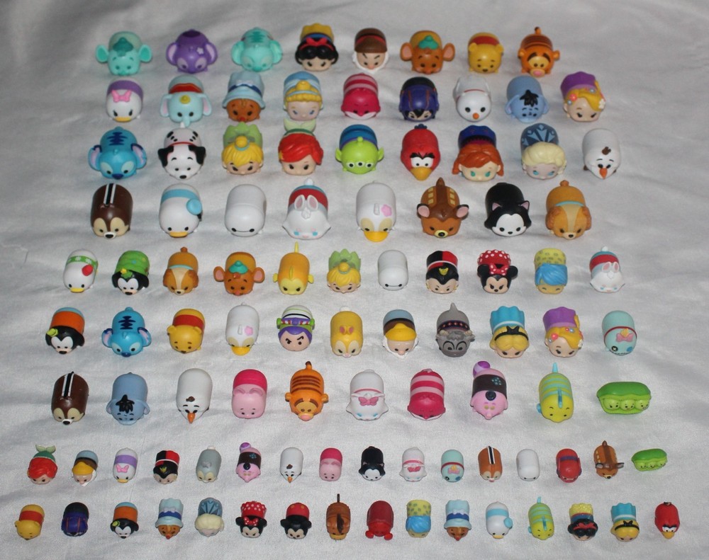 Large Lot of 98 Disney Tsum Tsum Small Medium & Large Stackable Vinyl Figures