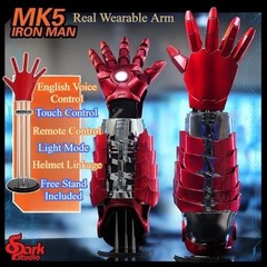 Iron Man Arm Armor w/Base Wearable Mech Arm Voice Touch Control Cosplay Props US