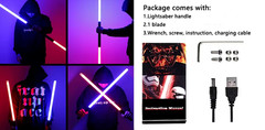 RGB Metal lightsaber Laser Star War Heavy Duty Sword NEO LED Pixel De Luz Toys