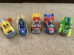 PAW Patrol Mighty Pups Lot 5 Vehicles Chase Marshall Rocky Rubble Light Up