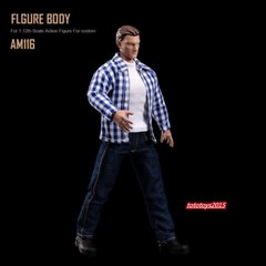In STOCK 1:12 Flexible Male Joint Suntan Figure Body Head Doll Model Action Toy