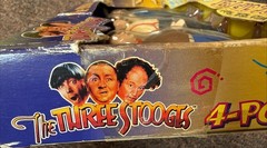 Vintage 1996 The Three Stooges Bendables 4 Pc Gift Set Real Hair Gordy Toys NOS