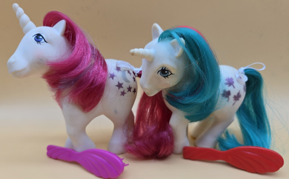 My Little Pony G1 Gusty & Moon dancer 1983 & 1984 MLP Pink Blue GUC Lot of 2