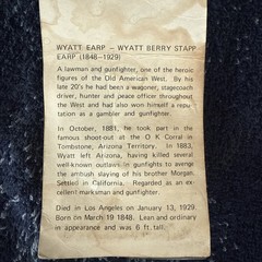 Men of the West Wyatt Earp metal die cast collectible historical