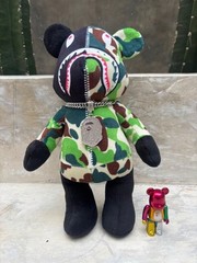 BAPE x BEARBRICK 400% Camo Plush Doll (with chain) – Pink / Blue / Green