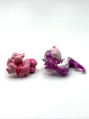2 Disney Princess Palace Pets Mini Figures PVC Figure Rapunzel Skunk Aurora Cat