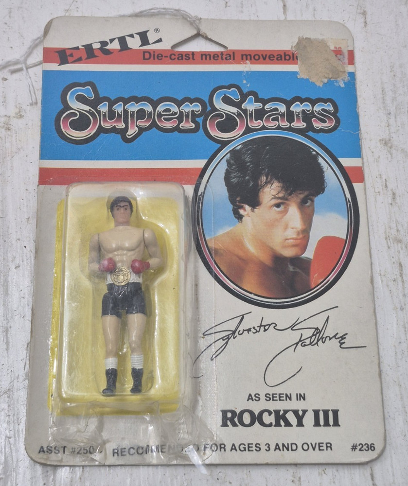 ERTL Super Stars Sylvester Stallone Rocky 3 Sealed Vintage Rare New MOC DAMAGED