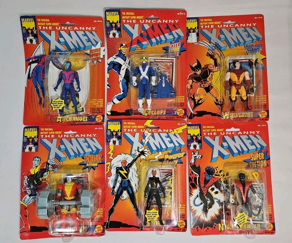 Vintage X-MEN ARCHANGEL COLOSSUS STORM WOLVERINE CYCLOPS ToyBiz 1991