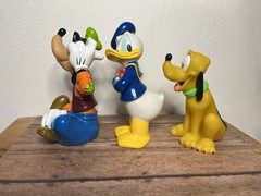 Disney Lot of 3 Rubber Toy Figures Donald Duck Goofy Pluto Bath Toys