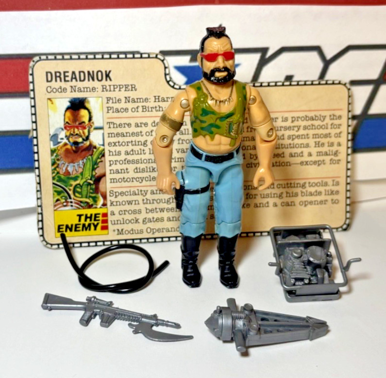 GI Joe Ripper 1985 v1 *100% COMPLETE w/File Card, Near Mint!* Vintage Dreadnok