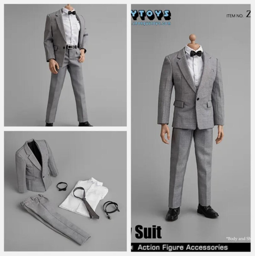 ZY TOYS 1/6 scale Gray Color Suit For 12″ Male Figure Doll Accessory